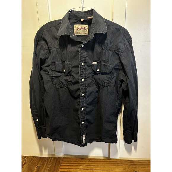 Rafter C Cowboy Collection Men’s Pearl Snap Shirt Black Size Large Western Style - Picture 1 of 10